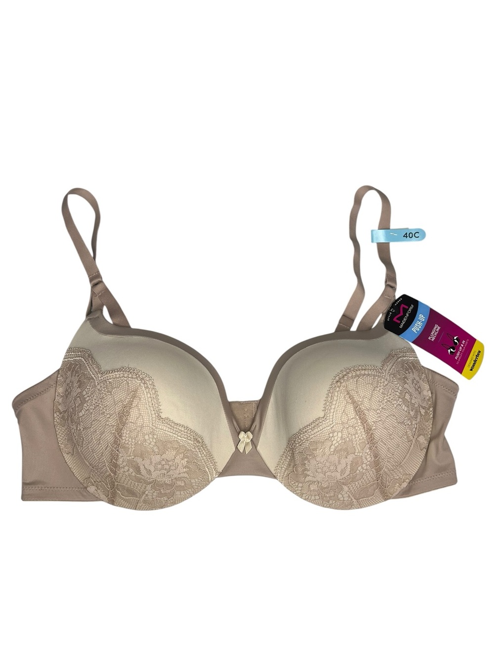 Maidenform Wonderbra DM9900 Push Up Bra Plunging Neckline 40C